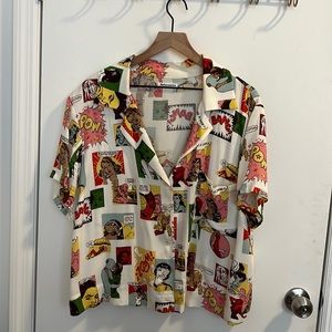 Reformation Cuba Top Comic Book print shirt